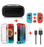 Erilles Kit 6 en 1 pour Nintendo Switch - NS sac de rangement / étui / protecteur d'écran / câble / capuchons de bouton