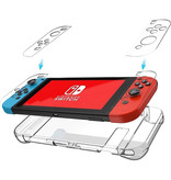 Erilles 6 in 1 Kit voor Nintendo Switch - NS Opbergtas / Hoesje / Screenprotector / Kabel / Button Caps Rood