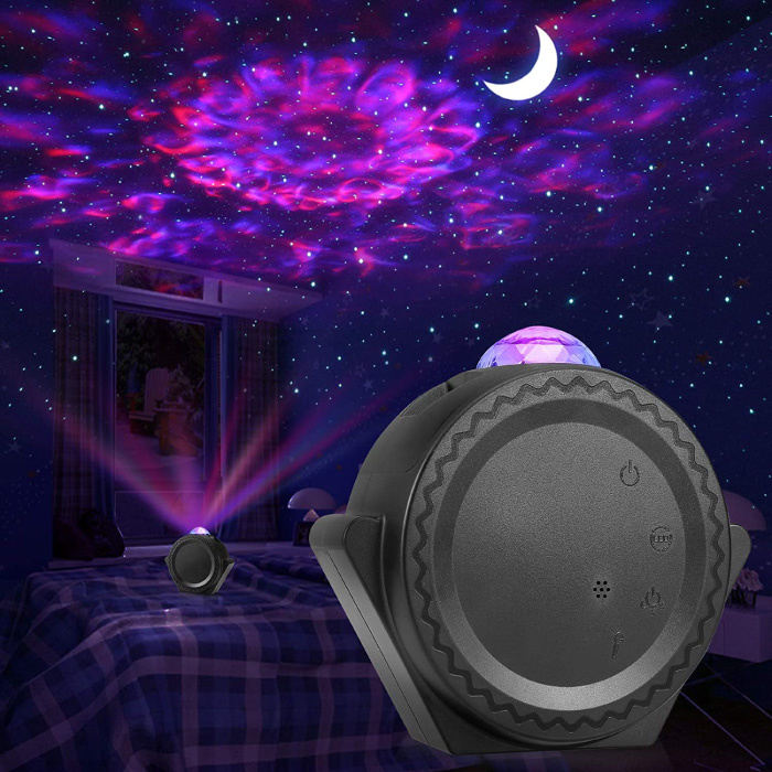 Projektor Gwiazda - Lampa stołowa Bluetooth Starry Sky Music Mood Czarna