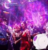 Stuff Certified® Proiettore di stelle - Lampada da tavolo Bluetooth Starry Sky Music Mood Lamp Bianco