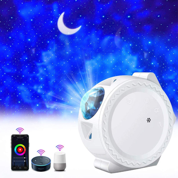 Star Projector - Lampe de table Bluetooth Starry Sky Music Mood Lamp Blanc