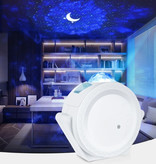 Stuff Certified® Star Projector - Lampa stołowa Bluetooth Starry Sky Music Mood Biała
