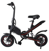 Stuff Certified® Bicicleta eléctrica plegable - Bicicleta eléctrica inteligente todoterreno - 250W - Batería de 6,6 Ah - Negro