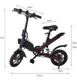 Stuff Certified® Foldable Electric Bicycle - Off-Road Smart E Bike - 250W - 6.6 Ah Battery - Black