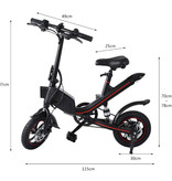 Stuff Certified® Składany rower elektryczny - Off-Road Smart E Bike - 250W - Akumulator 6,6 Ah - Czarny