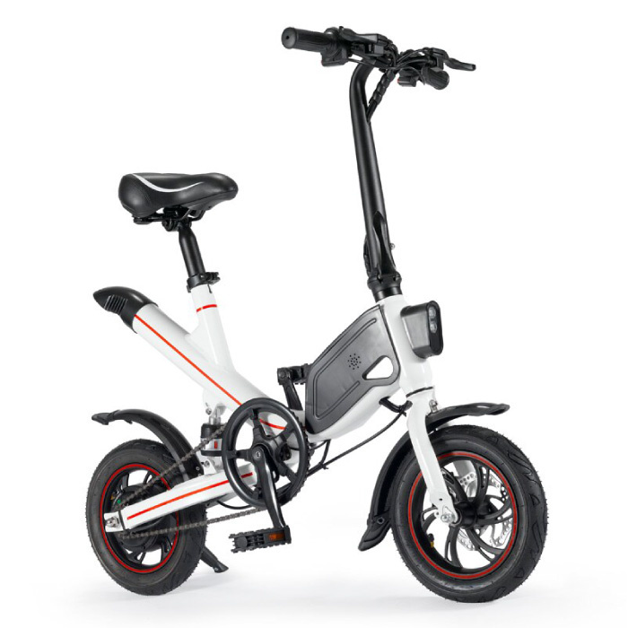 Bicicletta elettrica pieghevole - Smart E Bike fuoristrada - 250 W - Batteria 6,6 Ah - Bianca