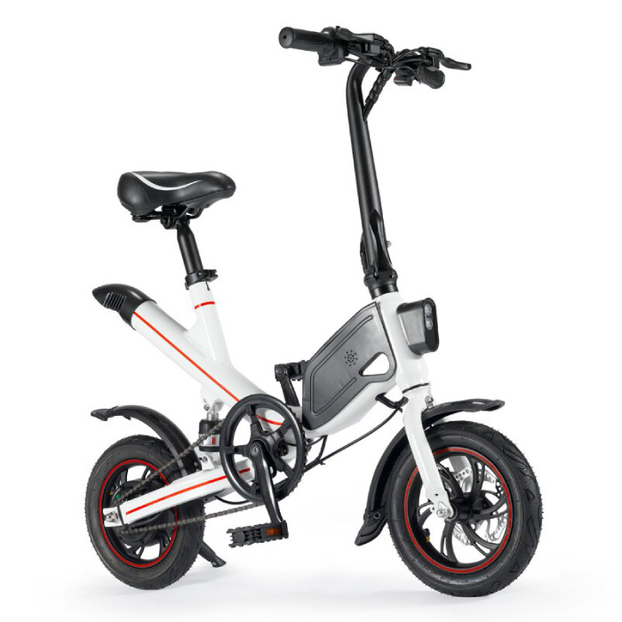 Foldable Electric Bicycle - Off-Road Smart E Bike - 250W - 6.6 Ah Battery - White