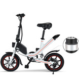 Stuff Certified® Bicicletta elettrica pieghevole - Smart E Bike fuoristrada - 250 W - Batteria 6,6 Ah - Bianca