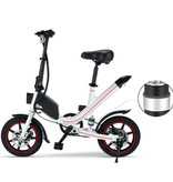 Stuff Certified® Foldable Electric Bicycle - Off-Road Smart E Bike - 250W - 6.6 Ah Battery - White