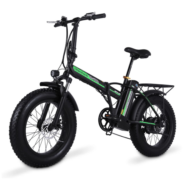 Bicicleta eléctrica plegable - Bicicleta eléctrica inteligente todoterreno - 500W - Batería de 15 Ah - Negro