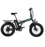 Stuff Certified® Faltbares Elektrofahrrad - Offroad Smart E Bike - 500W - 15 Ah Batterie - Schwarz