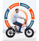 Stuff Certified® Vélo électrique pliable - Vélo tout-terrain Smart E - 500W - Batterie 15 Ah - Blanc