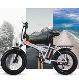 Stuff Certified® Składany Rower Elektryczny - Off-Road Smart E Bike - 500W - Akumulator 15 Ah - Biały