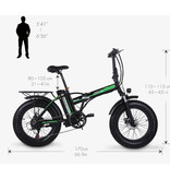 Stuff Certified® Faltbares Elektrofahrrad - Offroad Smart E Bike - 500W - 15 Ah Batterie - Weiß