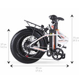 Stuff Certified® Bicicletta elettrica pieghevole - Smart E Bike fuoristrada - 500 W - Batteria 15 Ah - Bianca