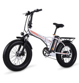 Stuff Certified® Składany Rower Elektryczny - Off-Road Smart E Bike - 500W - Akumulator 15 Ah - Biały