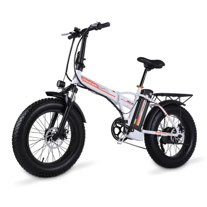 Bicicletta elettrica pieghevole - Smart E Bike fuoristrada - 500 W - Batteria 15 Ah - Bianca