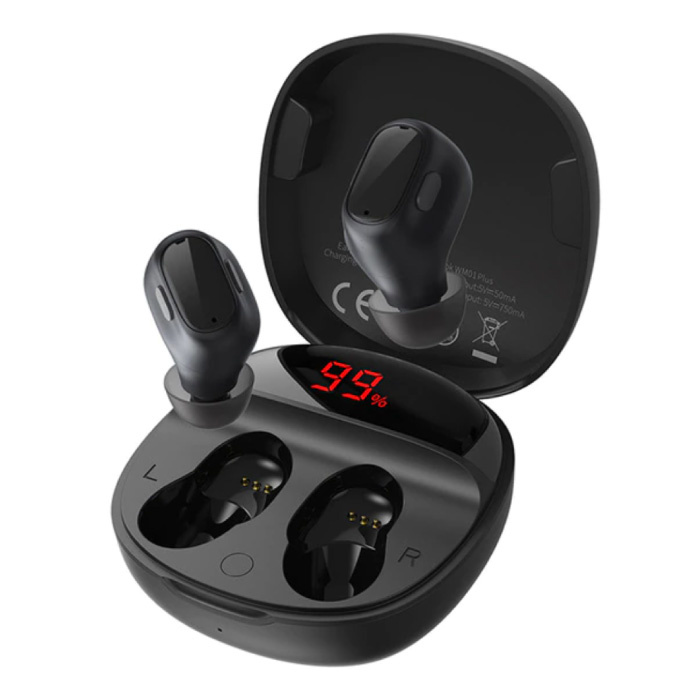 WM01 Plus Drahtlose Ohrhörer - Touch Control-Ohrhörer TWS Bluetooth 5.0-Ohrhörer Ohrhörer Ohrhörer Schwarz