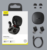 Baseus Słuchawki bezprzewodowe WM01 Plus - słuchawki douszne sterowane dotykiem TWS Słuchawki douszne Bluetooth 5.0 Słuchawki douszne Czarne