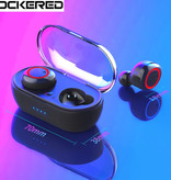 Ockered Auriculares inalámbricos A2 - Auriculares con control táctil TWS Auriculares Bluetooth 5.0 Auriculares Auriculares Negro-Rojo