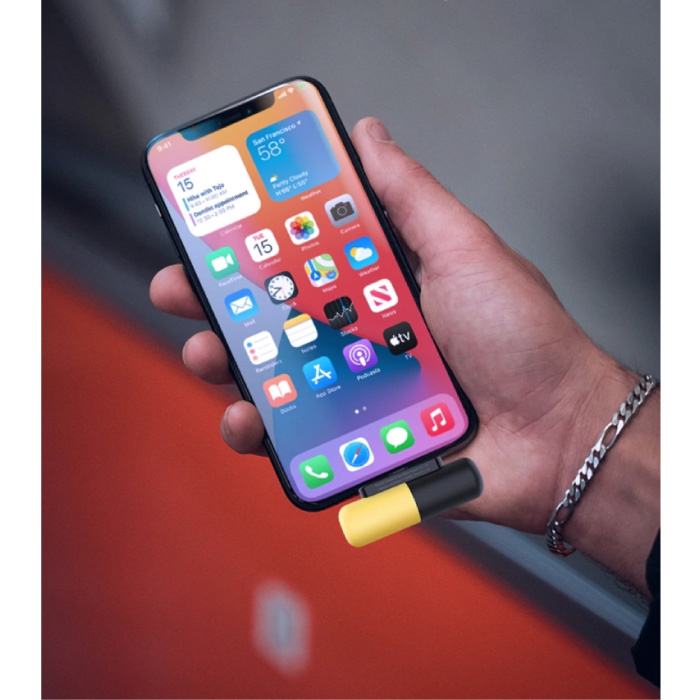 Stuff Certified® Mini Powerbank 3300mAh voor USB-C - Externe Noodaccu Batterij Oplader Geel