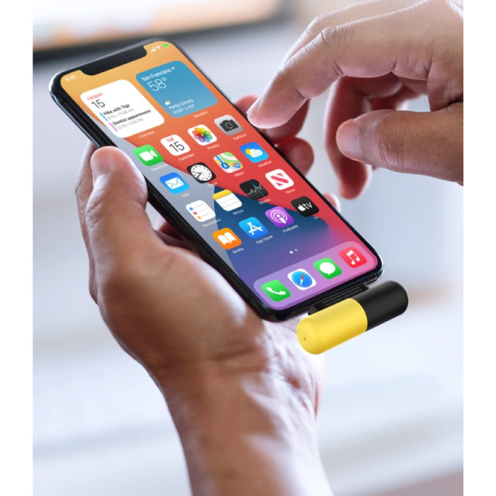 Stuff Certified® Mini Powerbank 3300mAh voor USB-C - Externe Noodaccu Batterij Oplader Geel