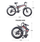 Shengmilo Faltbares Elektrofahrrad MX01 - Offroad-Smart-E-Bike - 500 W - 12,8 Ah Batterie - Rot