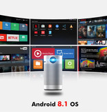 BYINTEK Proiettore e altoparlante Bluetooth P7 - Versione da 8 GB Android LED Beamer Lettore multimediale domestico Teatro Cinema Argento