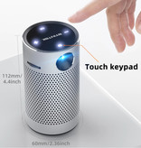 BYINTEK P7 Bluetooth Projector and Speaker - 8GB Version Android LED Beamer Home Media Player Theater Cinema Silver