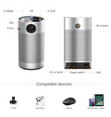 BYINTEK P7 Bluetooth Projector and Speaker - 8GB Version Android LED Beamer Home Media Player Theater Cinema Silver