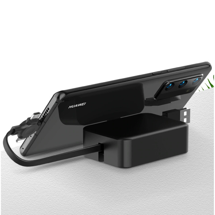 Ilano Cavo di ricarica retrattile 3 in 1 - iPhone Lightning / USB-C / Micro-USB - Cavo dati per caricabatterie da 1 metro Verde