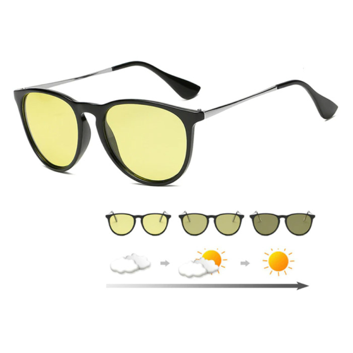 Gafas de sol y de noche 2 en 1 - UV400 y filtro polarizador para hombres y mujeres - Negro