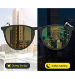 Cosysun 2 in 1 Sunglasses & Night Glasses - UV400 and Polarizing Filter for Men and Women - Black