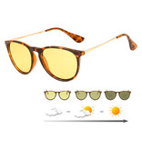 Cosysun 2 in 1 Sonnenbrille & Nachtbrille - UV400 und Polarisationsfilter für Männer und Frauen - Leopard