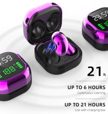 PJD S6 Plus Wireless Earphones with LED Screen - One Button Control Earbuds TWS Bluetooth 5.0 Earphones Earbuds Earphones Purple