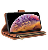 Stuff Certified® Samsung Galaxy Note 10 Plus - Skórzany portfel z klapką Etui Portfel Brązowy