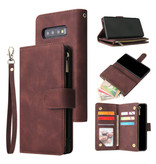 Stuff Certified® Samsung Galaxy Note 9 - Leather Wallet Flip Case Cover Case Wallet Coffee Brown