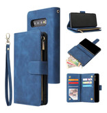 Stuff Certified® Samsung Galaxy S9 - Etui portefeuille en cuir Flip Cover Wallet Bleu