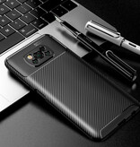 Auto Focus Xiaomi Redmi 9C Case - Carbon Fiber Texture Shockproof Case Rubber Cover Black