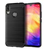 Stuff Certified® Xiaomi Redmi 5 Plus Hülle - Carbon Fiber Texture Stoßfeste Hülle TPU Cover Black