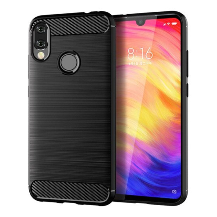 Custodia Xiaomi Redmi 5 Plus - Custodia antiurto in fibra di carbonio Cover in TPU nera