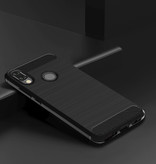 Stuff Certified® Xiaomi Redmi Note 8 Hoesje - Carbon Fiber Textuur Shockproof Case TPU Cover Zwart
