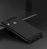 Stuff Certified® Custodia Xiaomi Redmi 8 - Cover in TPU antiurto con struttura in fibra di carbonio nera