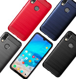 Stuff Certified® Xiaomi Redmi 9 Hoesje - Carbon Fiber Textuur Shockproof Case TPU Cover Zwart