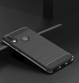 Stuff Certified® Xiaomi Redmi Note 9 Case - Carbon Fiber Texture Shockproof Case TPU Cover Gray