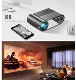 BYINTEK K9 Mini LED-Projektor mit Multiscreen-Unterstützung - Android OS Screen Mirroring Beamer Home Media Player