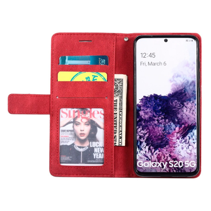 Samsung Galaxy J7 Leren Wallet Flip Case Hoesje Portefeuille |