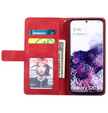 Stuff Certified® Samsung Galaxy S20 - Etui portefeuille en cuir Flip Cover Wallet Marron