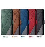 Stuff Certified® Samsung Galaxy S8 - Custodia a portafoglio in pelle con custodia a libro, custodia a portafoglio marrone