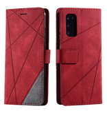 Stuff Certified® Samsung Galaxy S10 Plus - Leather Wallet Flip Case Cover Case Wallet Red